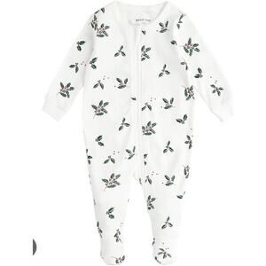 Petite Lem Mistletoe Footie Sleeper Sz 6 Months Holiday NEW Unisex NWT